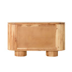 Buffet Kade en bois d'acacia 3 portes | 140 cm | Rainures verticales | Rangement moderne