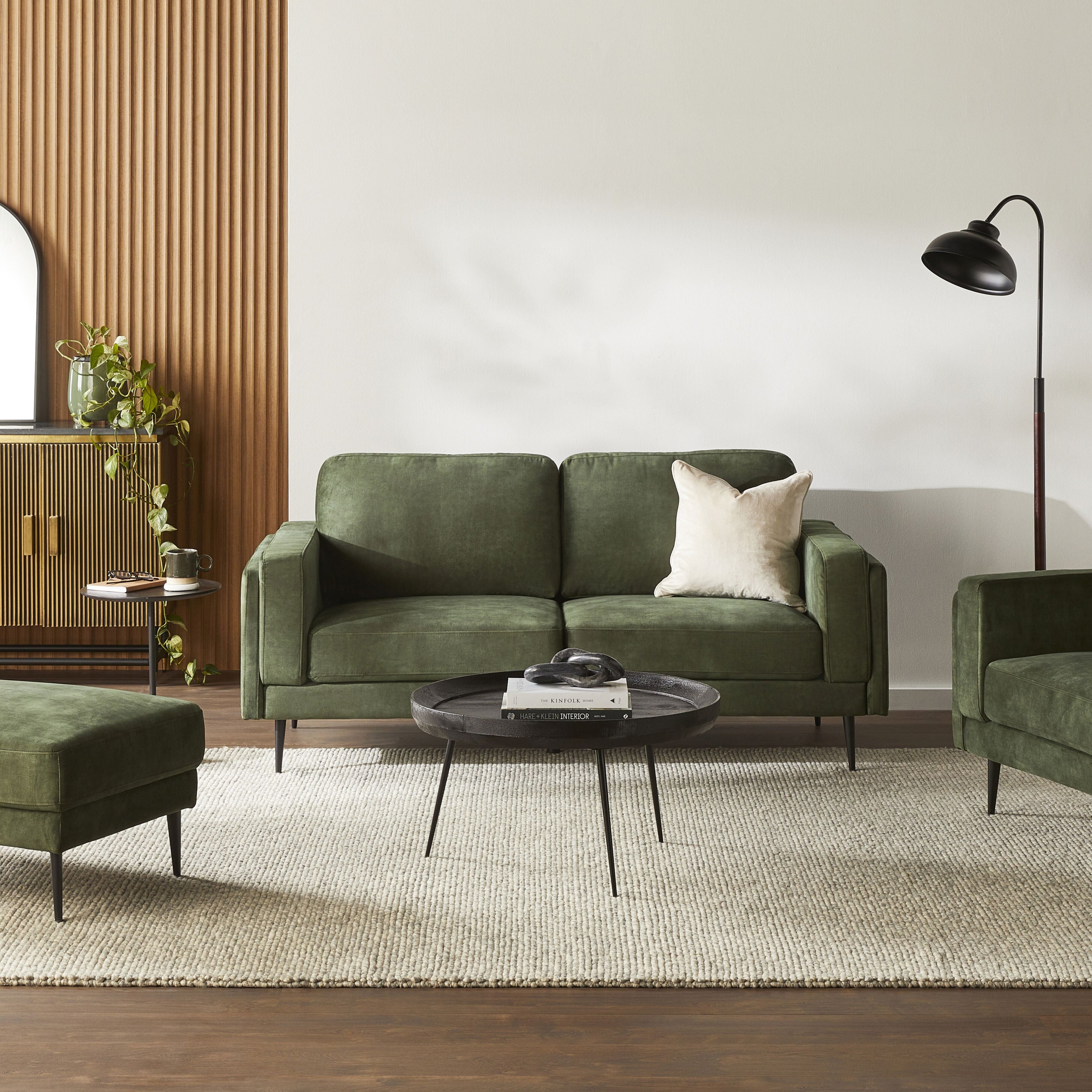 Luna Round Solid Timber Coffee Table Matte Black