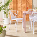 Chaise de salle à manger tapissée Romy Coastal Blanc éclatant