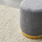 Pouf rond Edie Solace bleu égéen