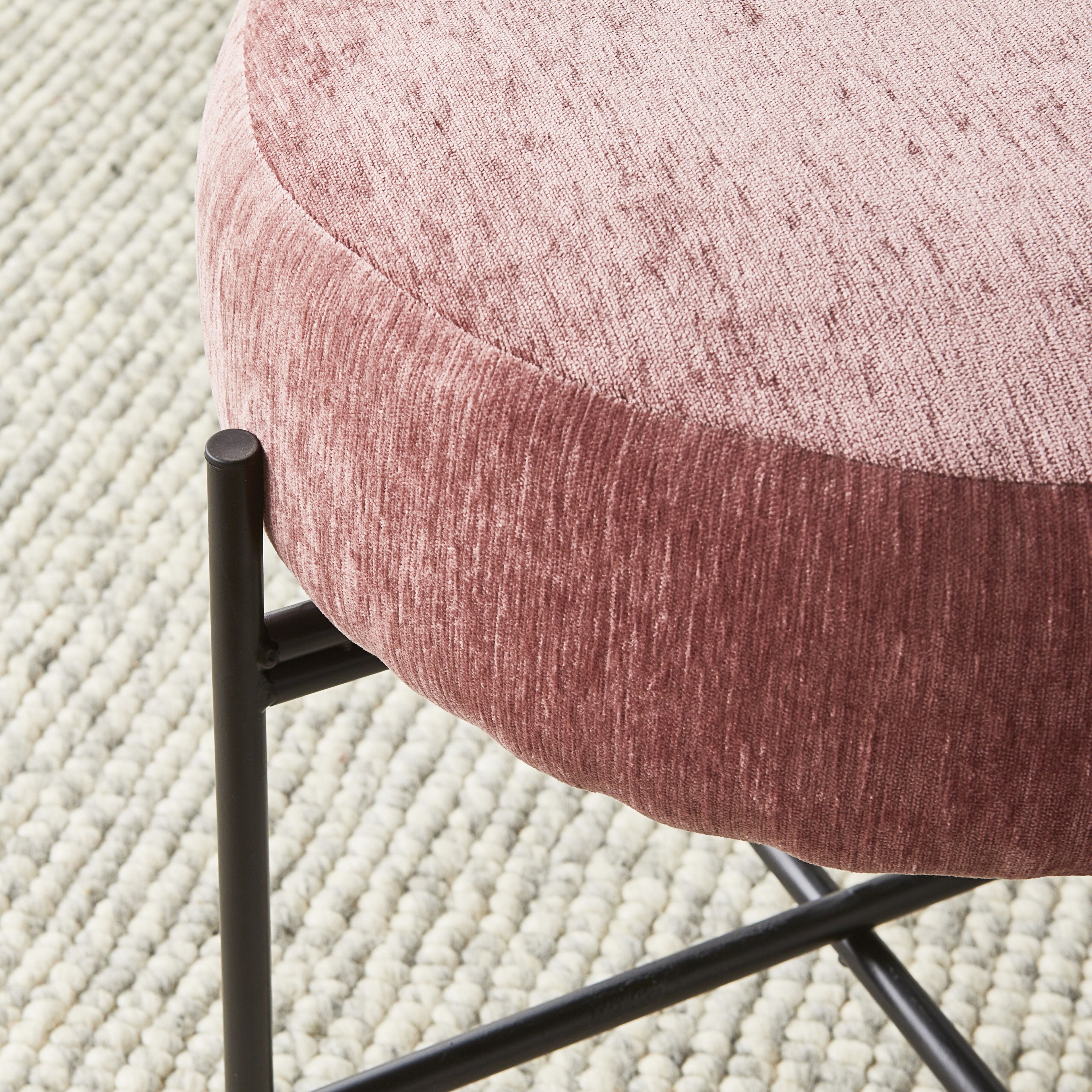 Mads Round Footstool Cascade Rose