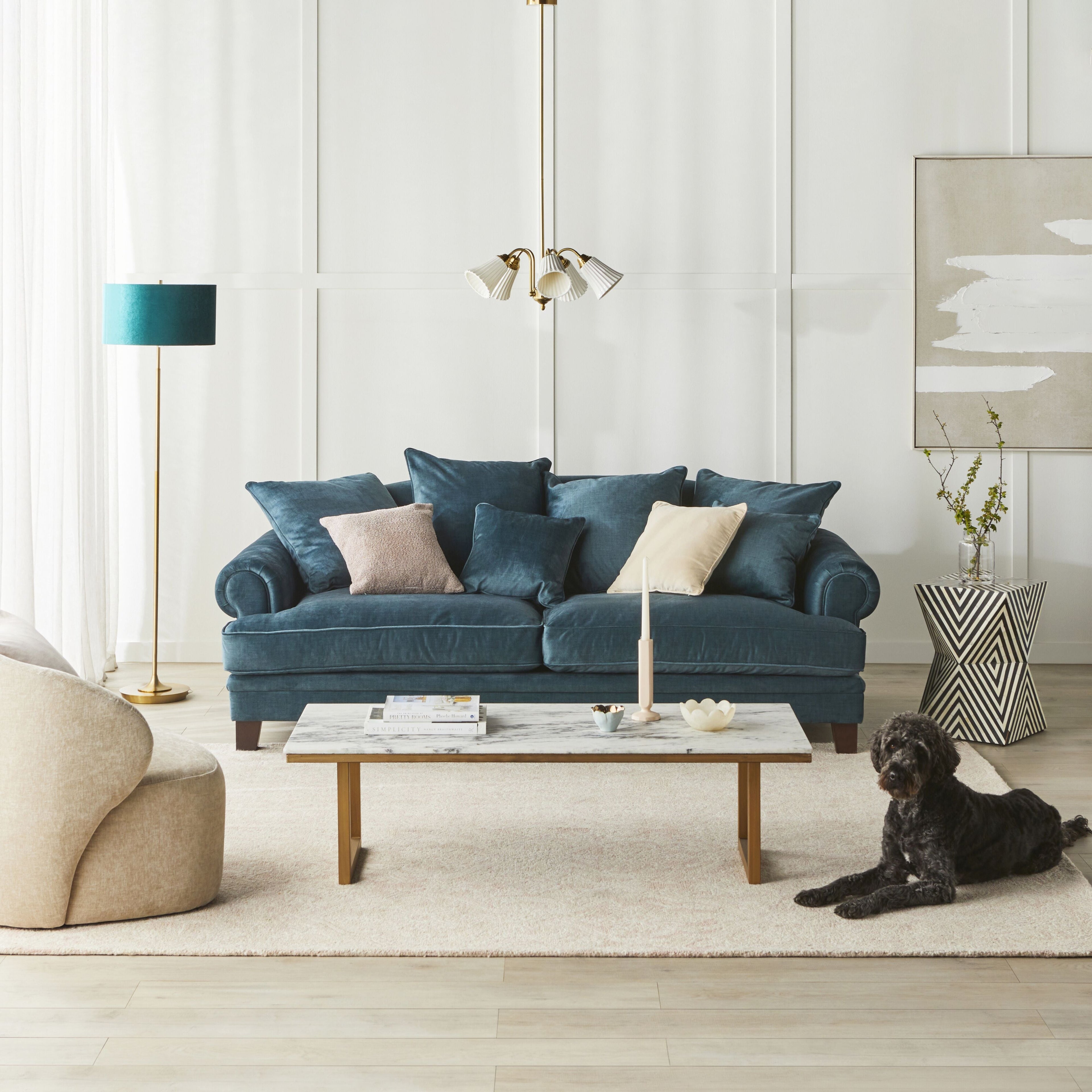 Waratah Round Marble Top Coffee Table White Gold