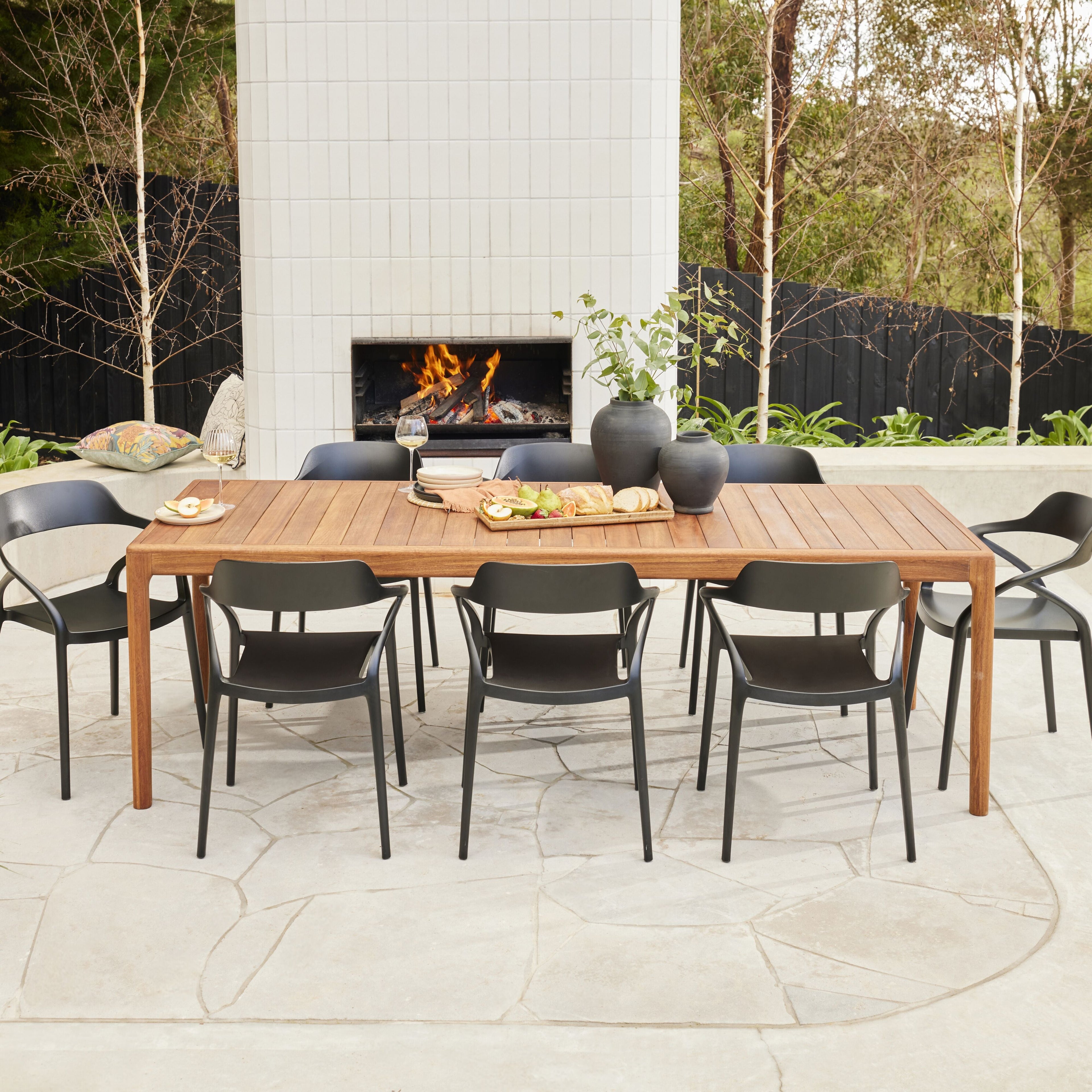 Inigo Outdoor Aluminium Stackable Dining Chair Matte Black
