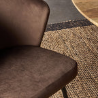 Chaise de salle à manger Cole Velvet Chocolat