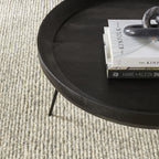 Table basse ronde en bois massif Luna - Noir mat