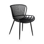 Chaise de salle à manger empilable Lini en aluminium d'extérieur noir mat