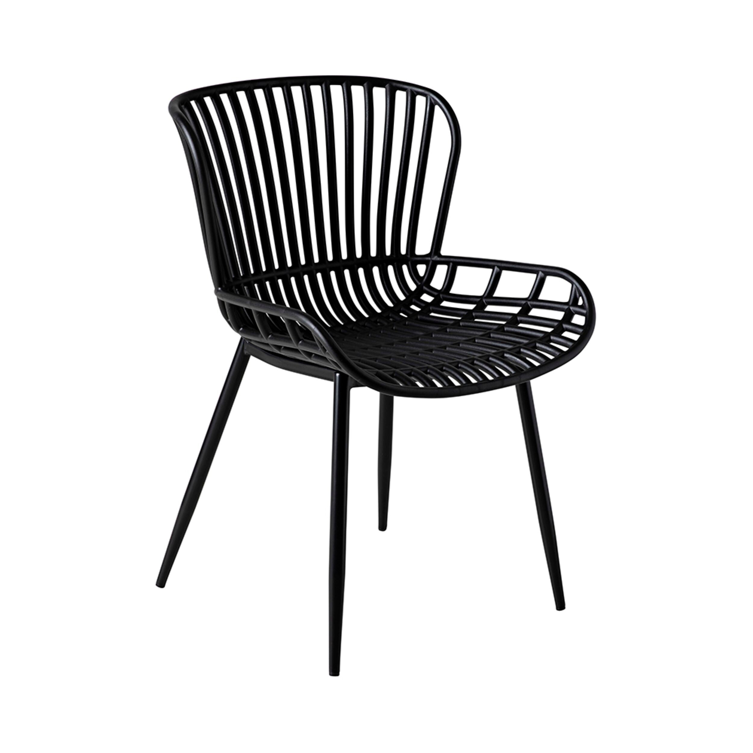 Lini Outdoor Aluminium Stackable Dining Chair Matte Black