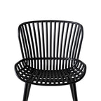 Chaise de salle à manger empilable Lini en aluminium d'extérieur noir mat