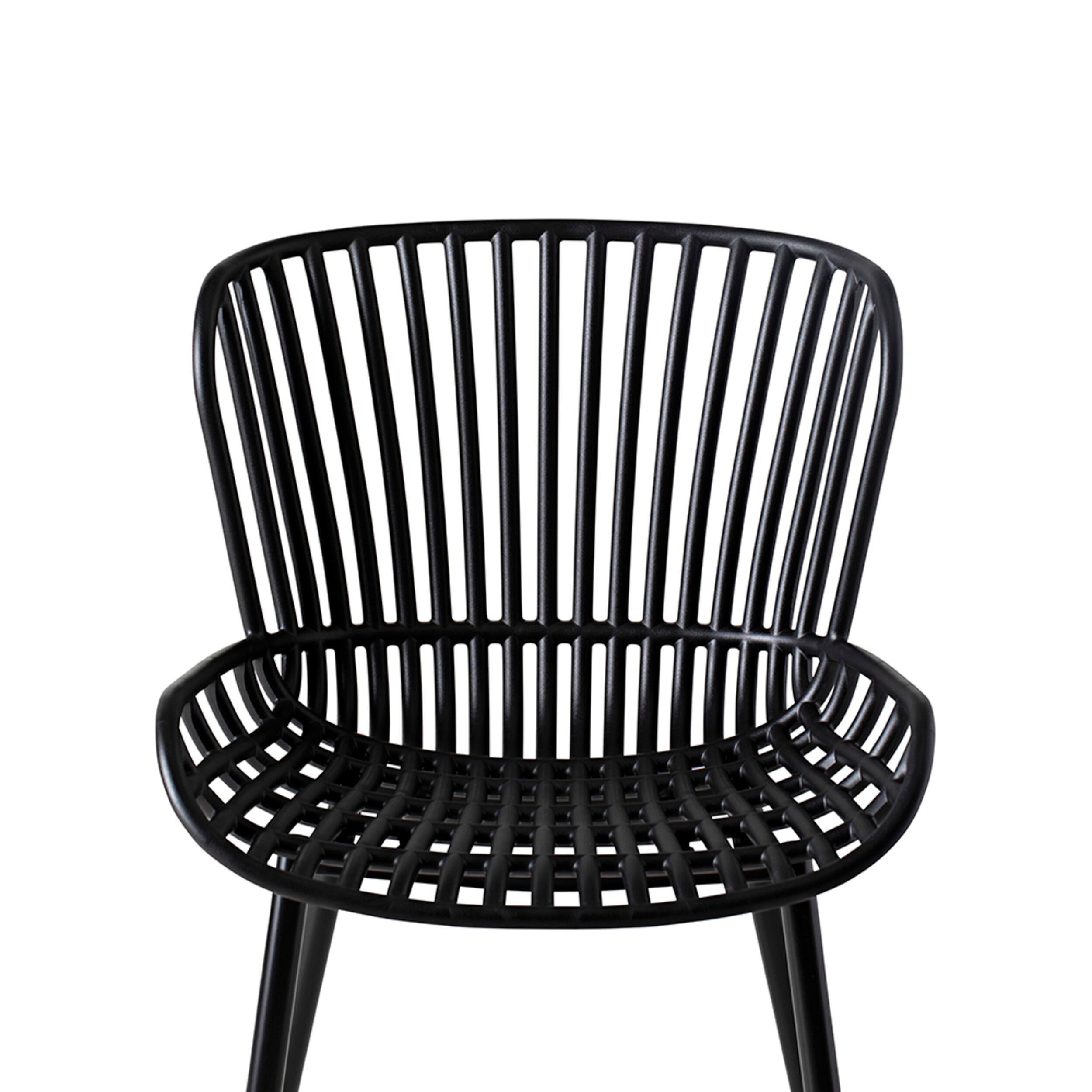 Lini Outdoor Aluminium Stackable Dining Chair Matte Black