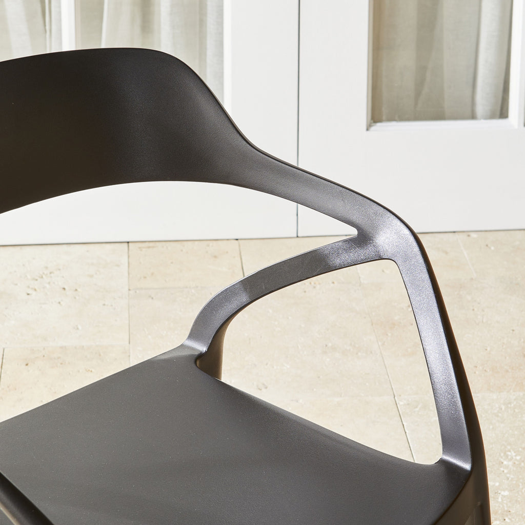 Inigo Outdoor Aluminium Stackable Dining Chair Matte Black
