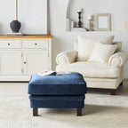Lisette Velours Pouf Céleste Indigo