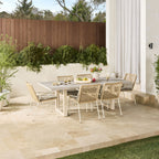 Table à manger Mantara en teck naturel pour extérieur 220 cm