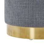 Pouf rond Edie Solace bleu égéen