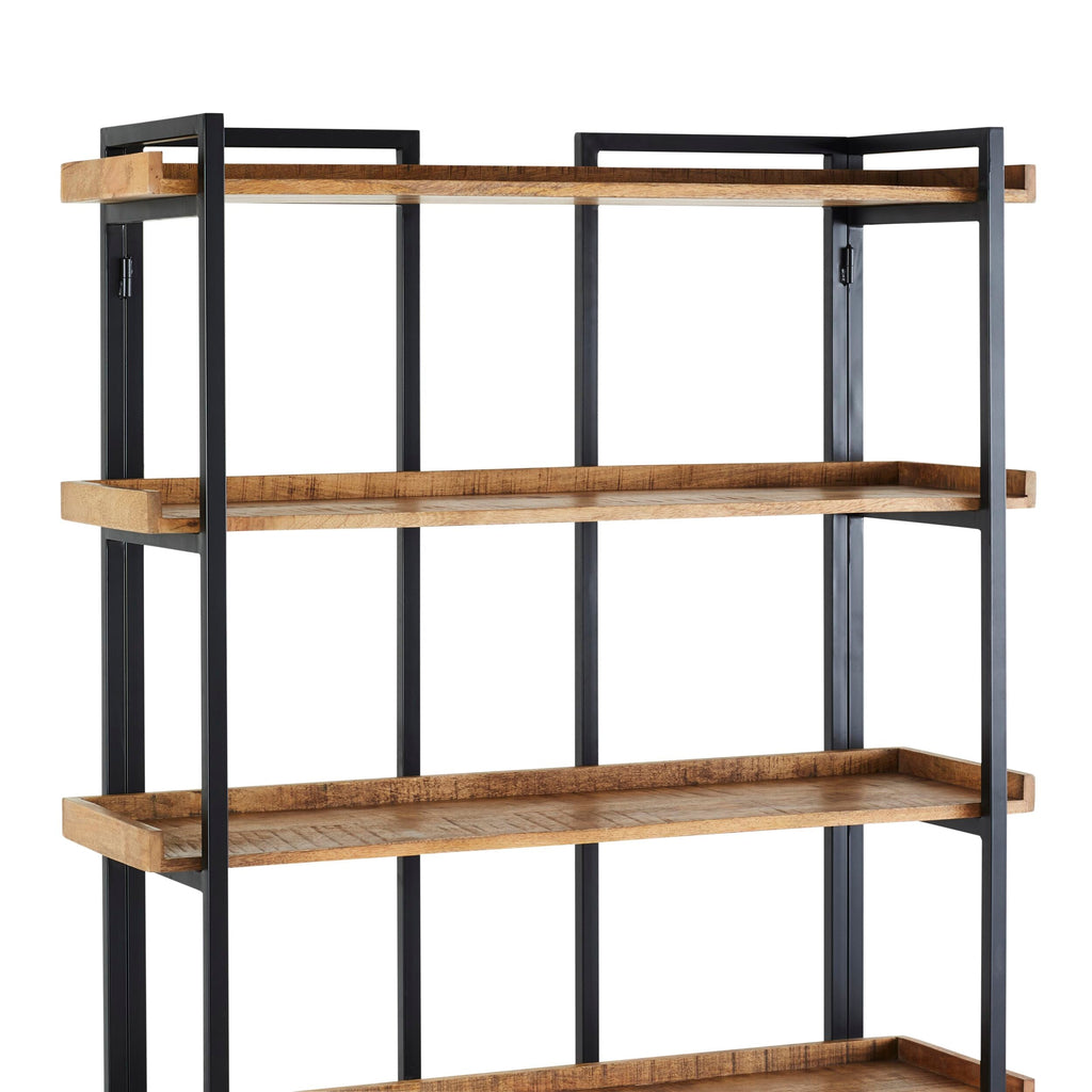 Emery Industrial Open Metal Tall Shelving Unit Black 180x120cm