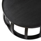 Table basse ronde Ink en bois massif noir mat