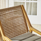 Chaise de salle à manger en rotin tressé d'extérieur Naturel