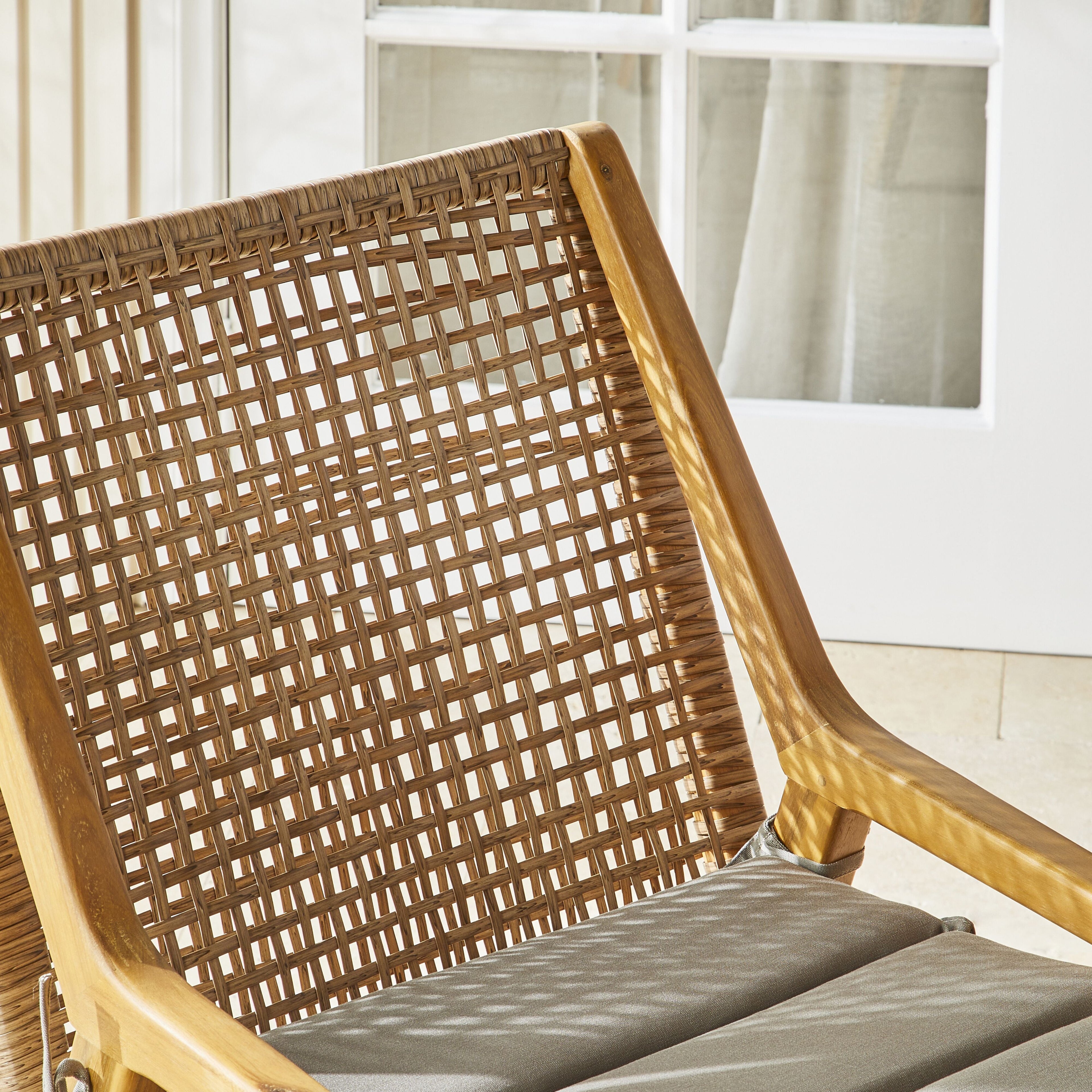 Weave Outdoor Rattan Wicker Dining Chair Natural