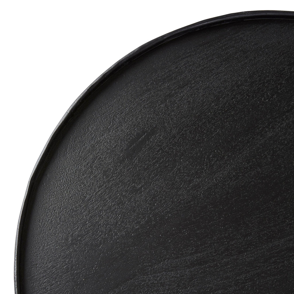 Ink Round Solid Timber Coffee Table Matte Black