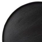 Table basse ronde Ink en bois massif noir mat