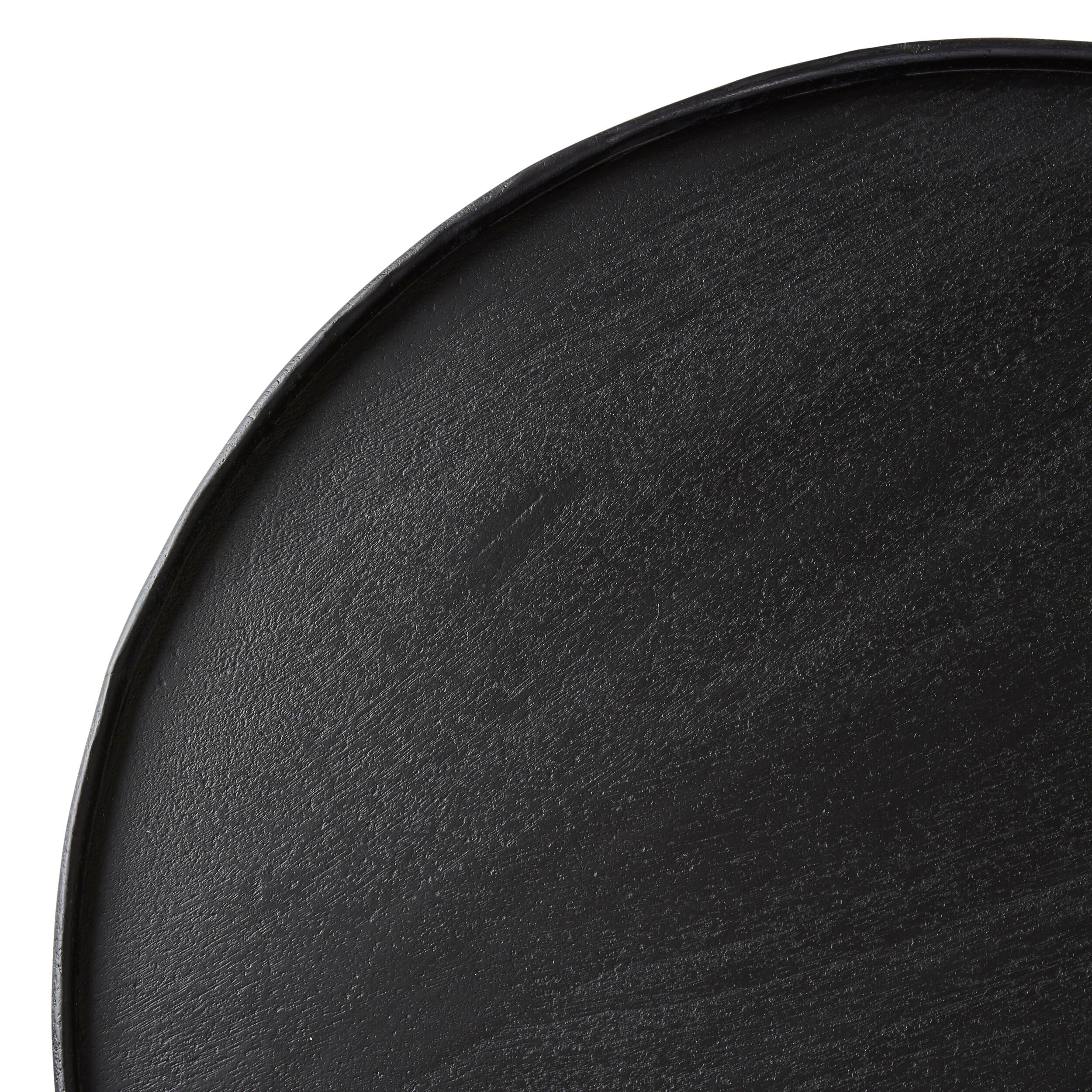 Ink Round Solid Timber Coffee Table Matte Black