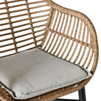 Chaise de salle à manger d'extérieur en osier et rotin naturel