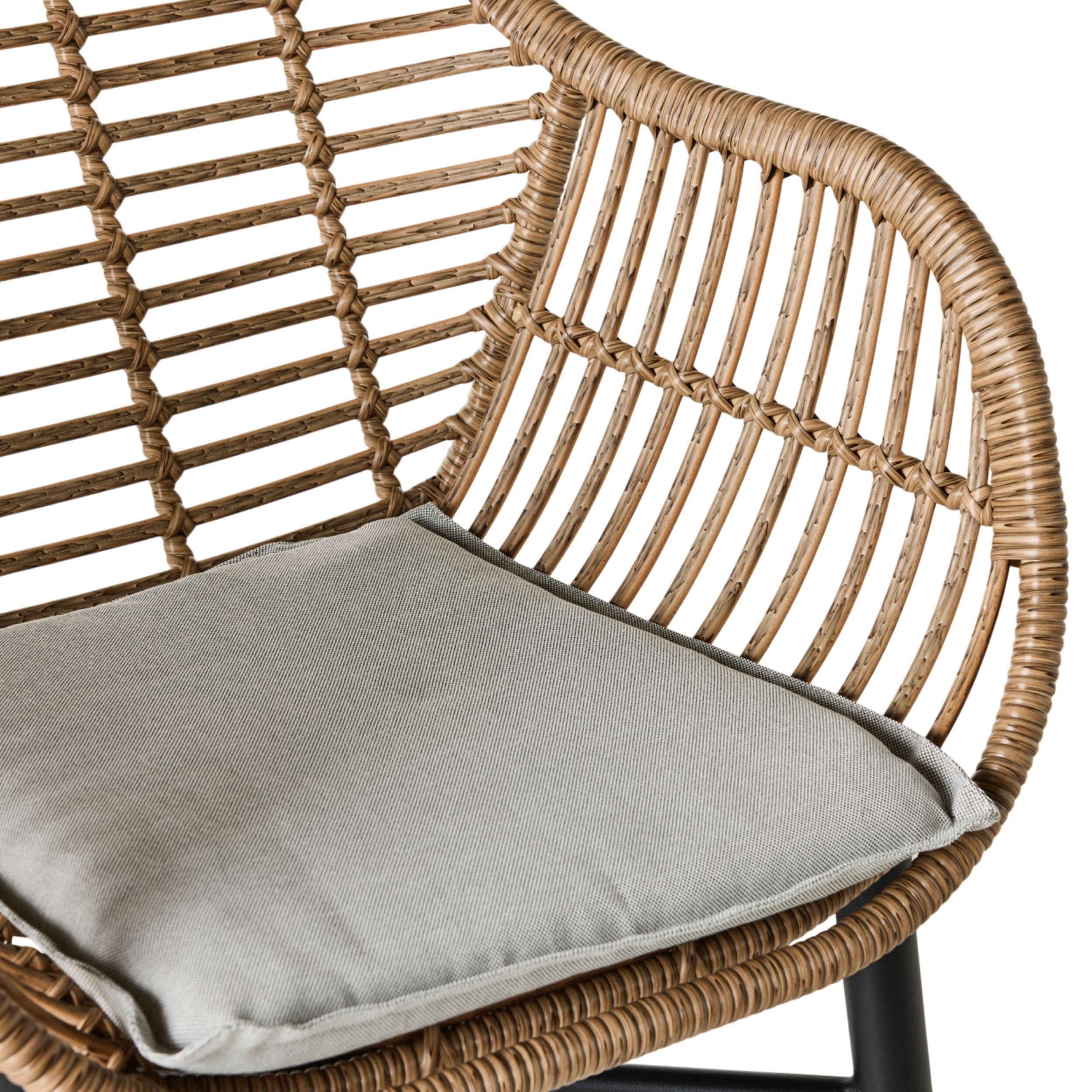 Deck Outdoor Wicker Dining Chair Natural Rattan
