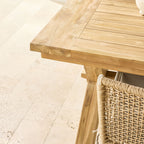 Table à manger en teck recyclé massif avec pieds croisés, finition naturelle, 320 cm