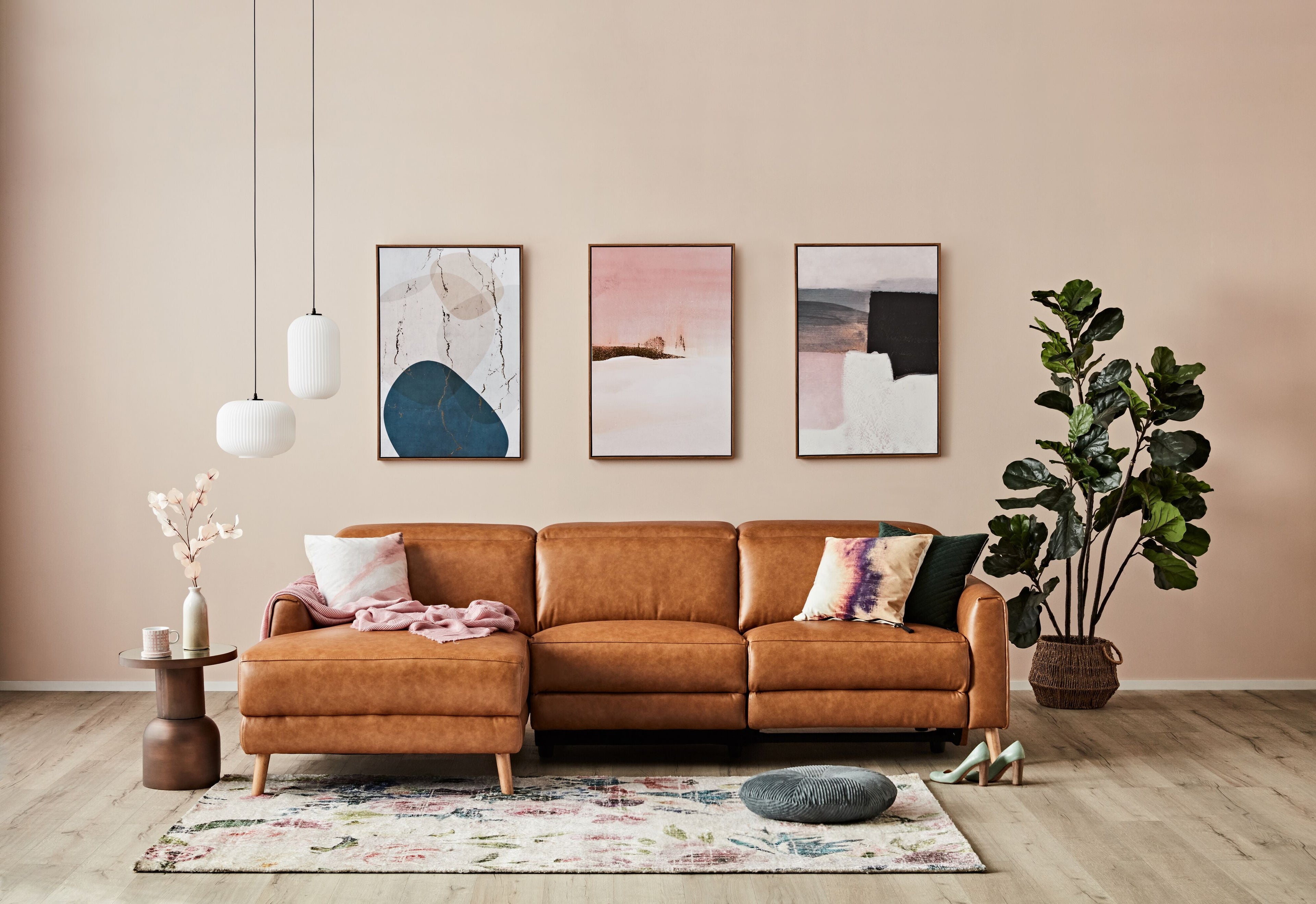Botanical Snow Digital Printed Tufted Shaggy Rug 240x150cm