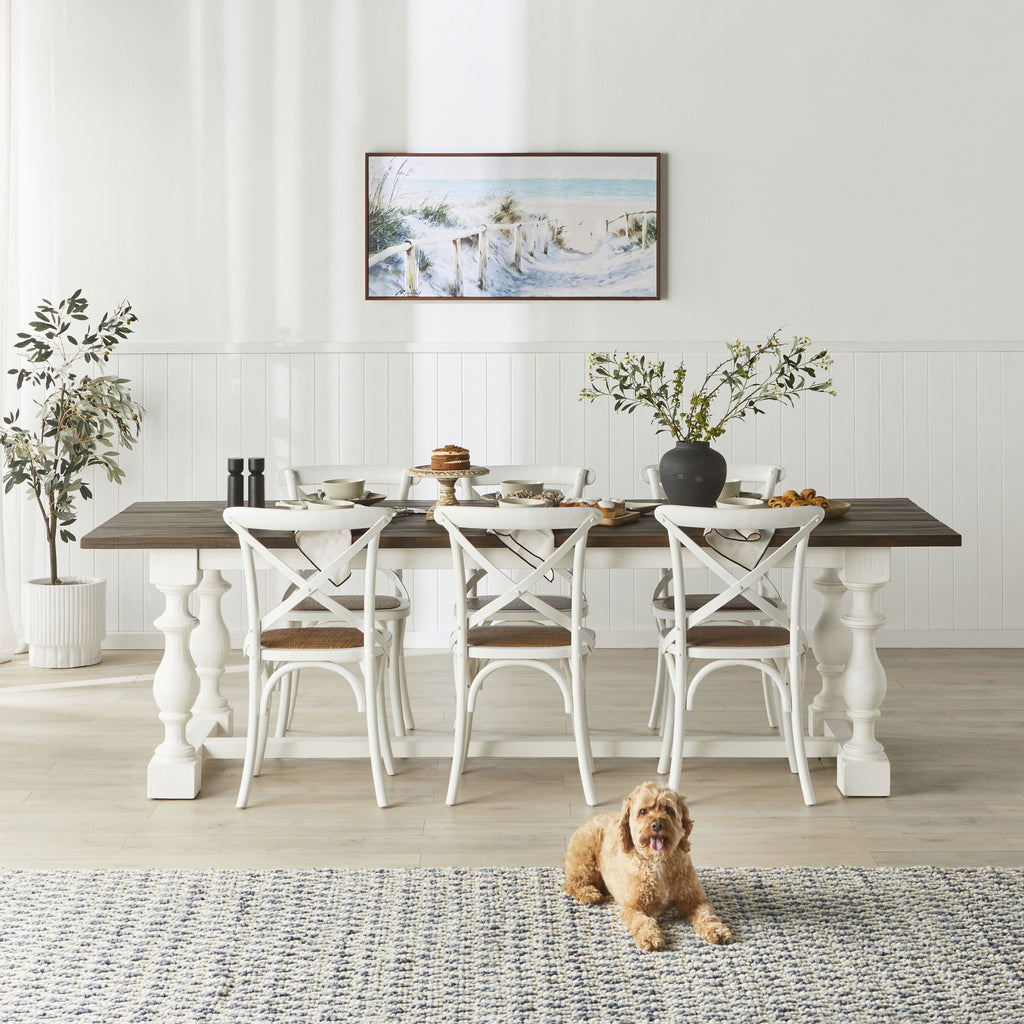 Provincial Cross Back Dining Chair Crisp White