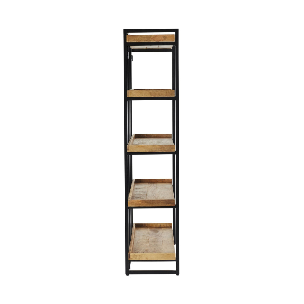 Emery Industrial Open Metal Tall Shelving Unit Black 180x120cm