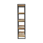 Étagère haute industrielle en métal ajouré Emery, noire, 180x120cm