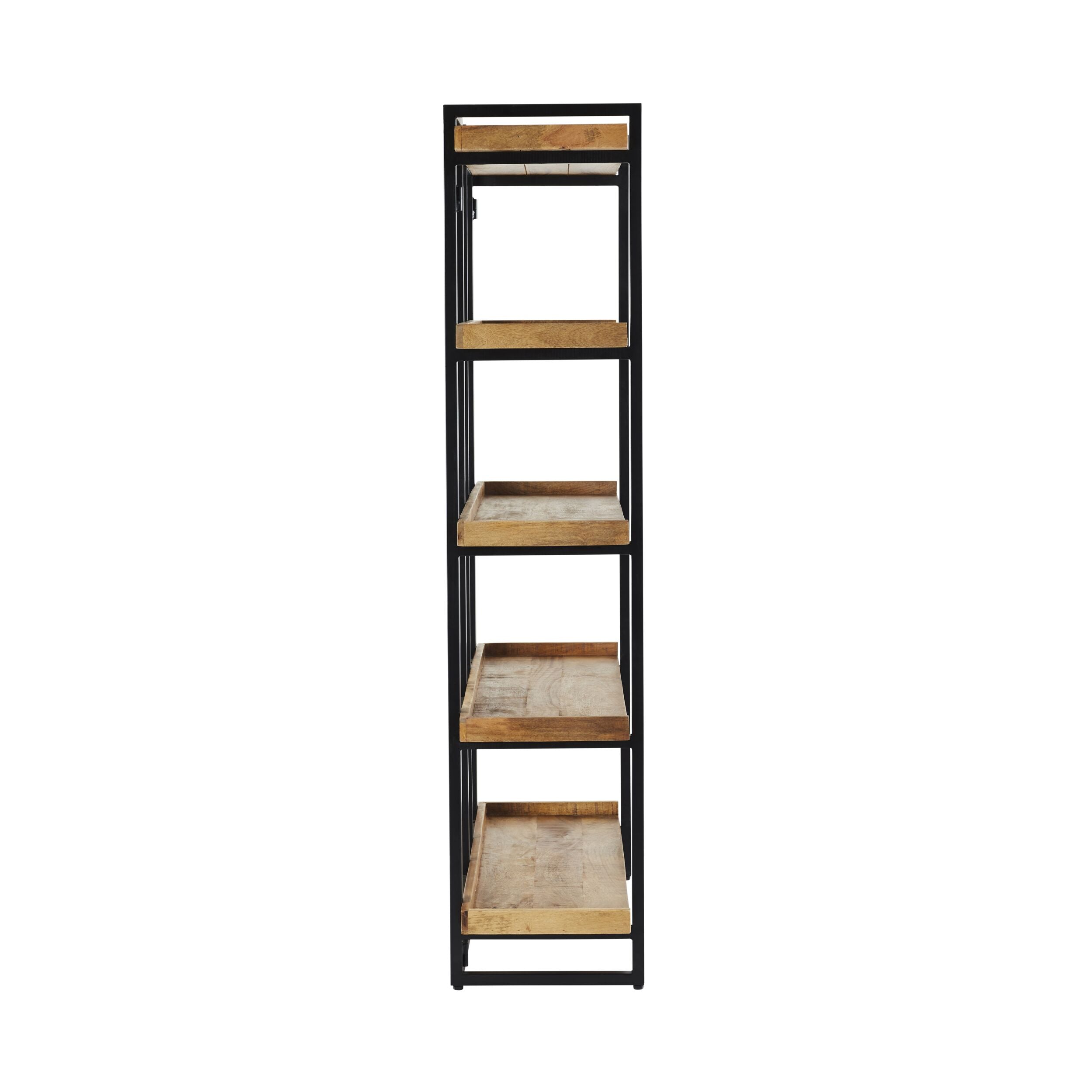 Emery Industrial Open Metal Tall Shelving Unit Black 180x120cm