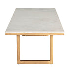 Table basse ronde Waratah en marbre, plateau blanc, or
