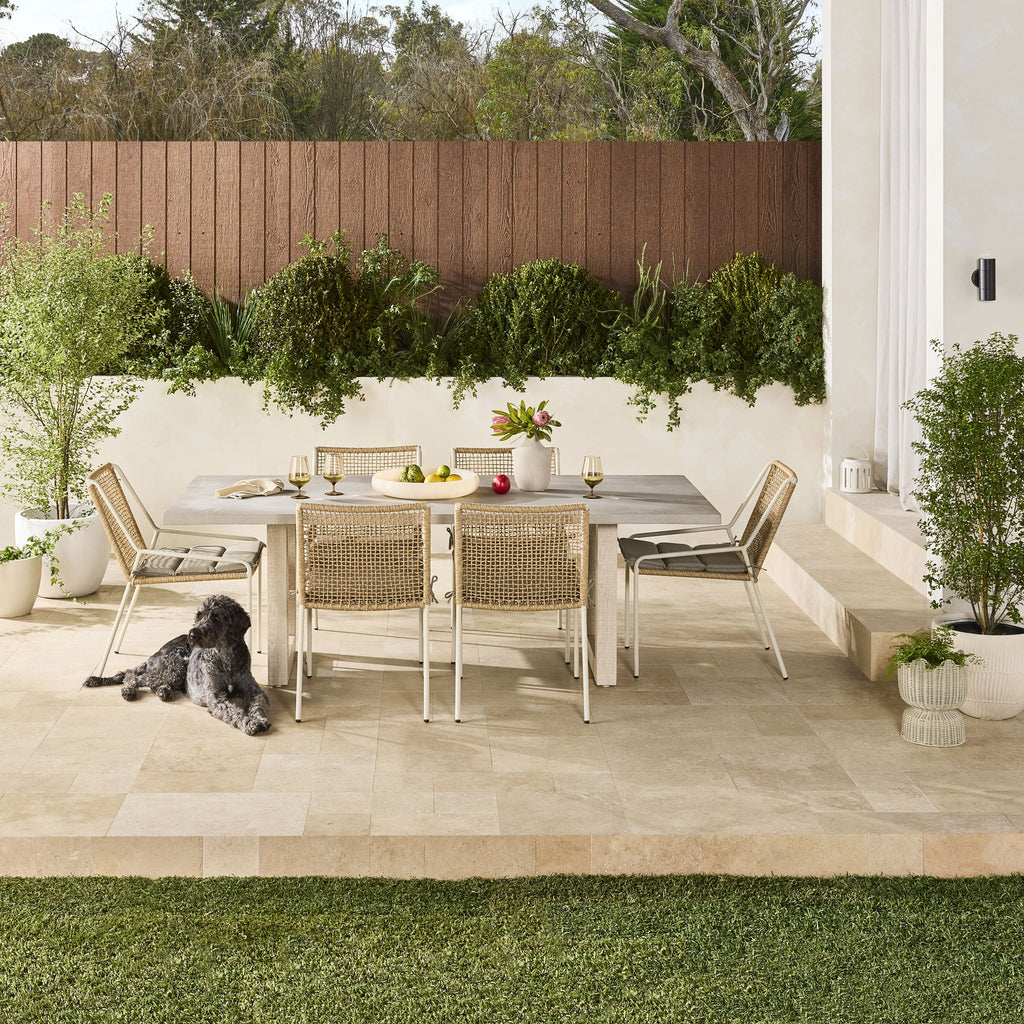 Mantara Outdoor Teak Timber Dining Table Natural 220cm