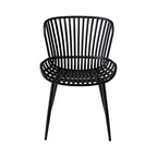 Chaise de salle à manger empilable Lini en aluminium d'extérieur noir mat