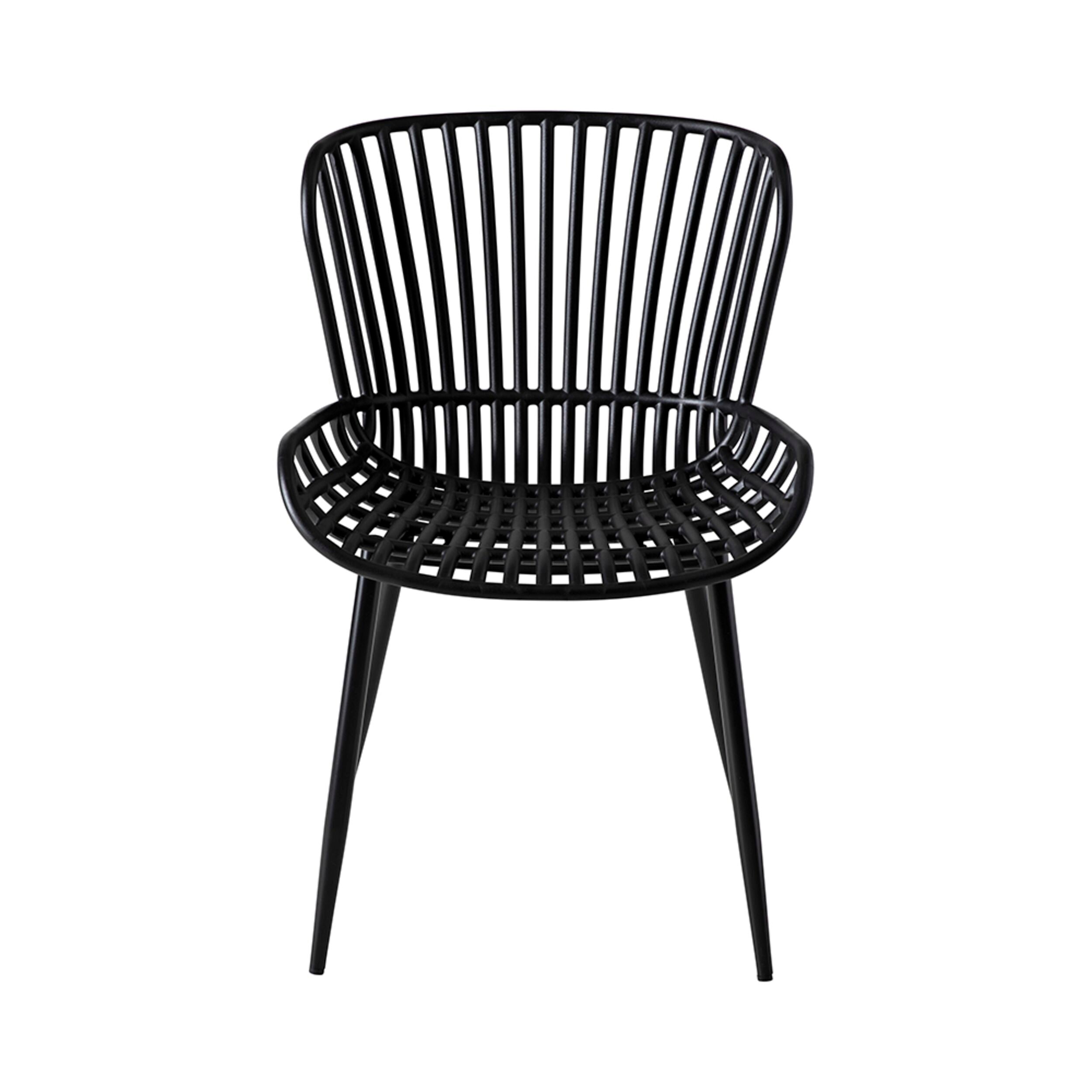 Lini Outdoor Aluminium Stackable Dining Chair Matte Black