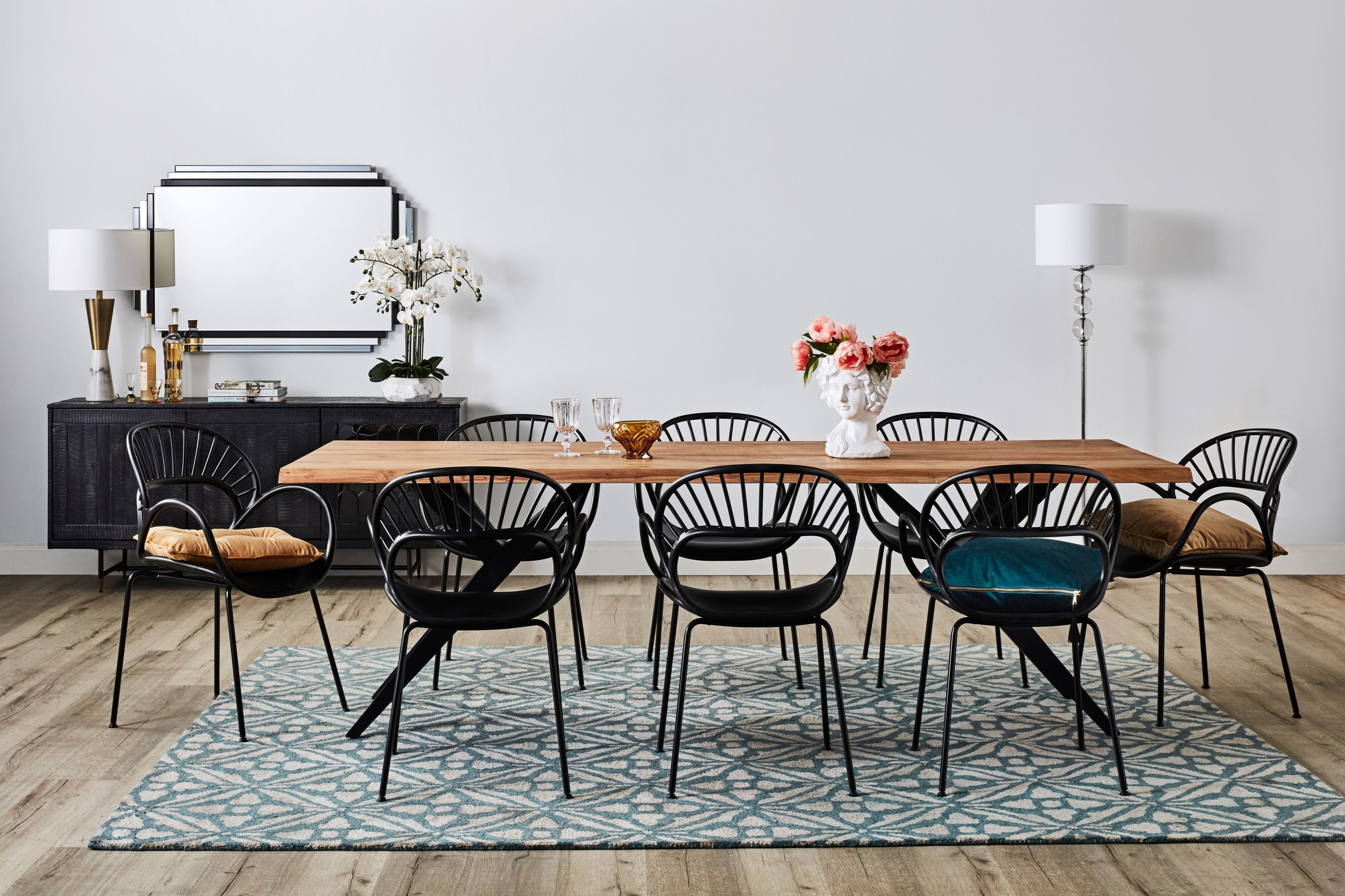 Casablanca Tile Hand Tufted Wool Blend Duckegg Rug 240x300cm