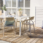 Table à Manger d'Extérieur Kace en Aluminium Brillant Blanc 300cm