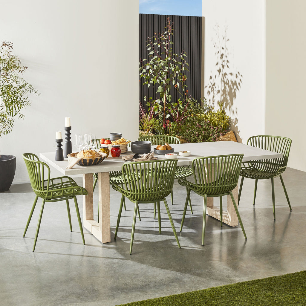 Mantara Outdoor Teak Timber Dining Table Natural 220cm