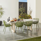Table à manger Mantara en teck naturel pour extérieur 220 cm