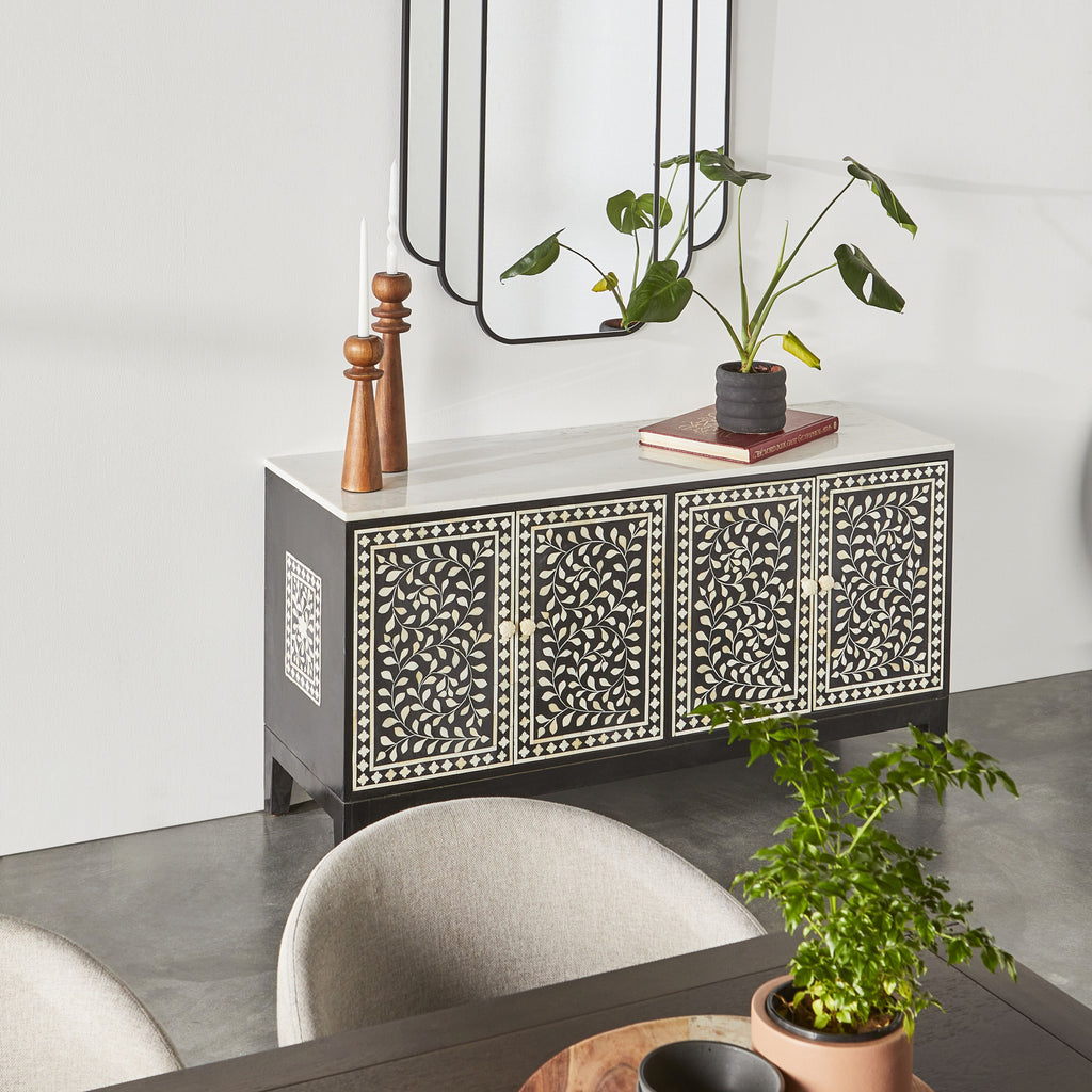 Bone Inlay Sideboard Black