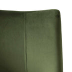 Chaise de salle à manger en velours vert olive