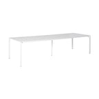 Table à Manger d'Extérieur Kace en Aluminium Brillant Blanc 300cm
