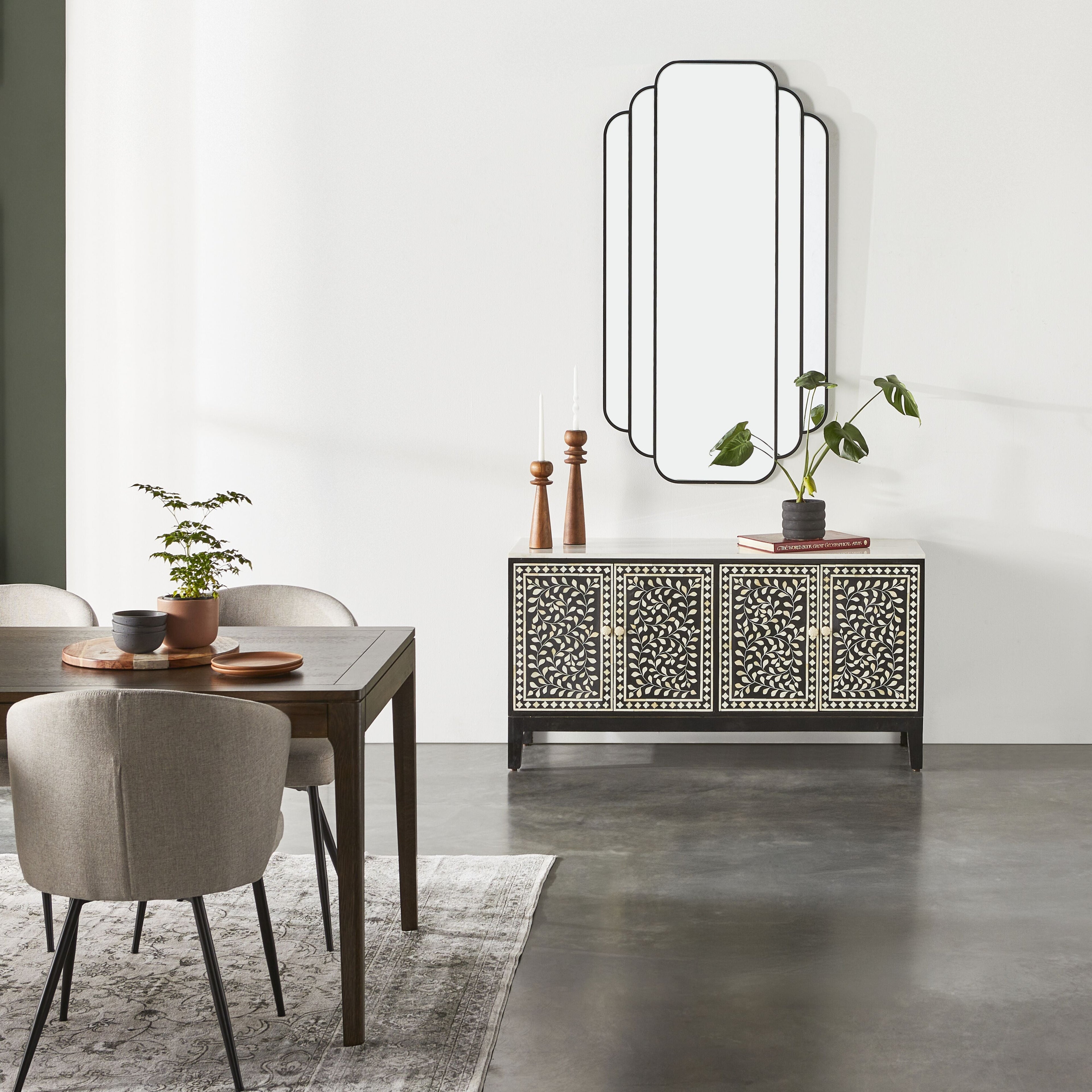 Bone Inlay Sideboard Black