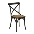 Chaise de salle à manger provinciale à dossier croisé noire