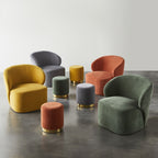 Pouf rond Edie Solace Moutarde