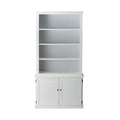 Armand Hamptons Timber 2 Door Library Shelving Unit White 124x240cm