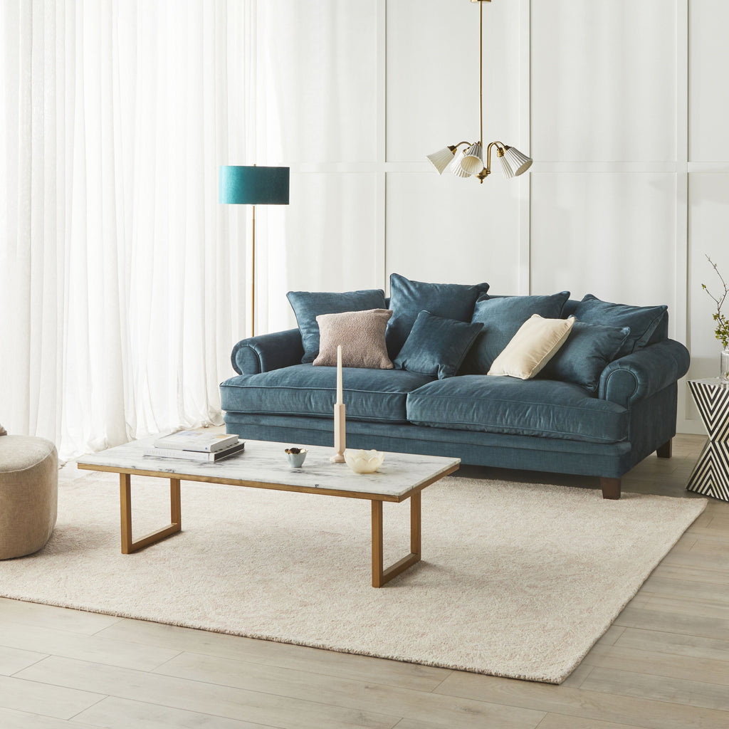 Waratah Round Marble Top Coffee Table White Gold