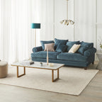 Table basse ronde Waratah en marbre, plateau blanc, or