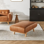 Pouf en cuir Carson Dakota marron vieilli